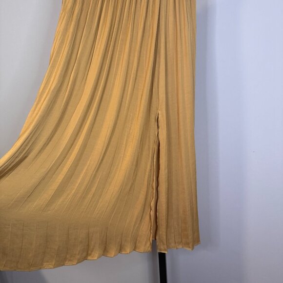 Joie Yellow Pleated Midi Skirt - Size M - Picture 3 of 3